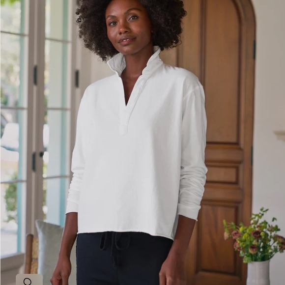 Frank & Eileen ‘Patrick’ Popover Henley in White - Picture 1 of 7